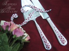 Crystal Monogram Cake Topper with Server Set